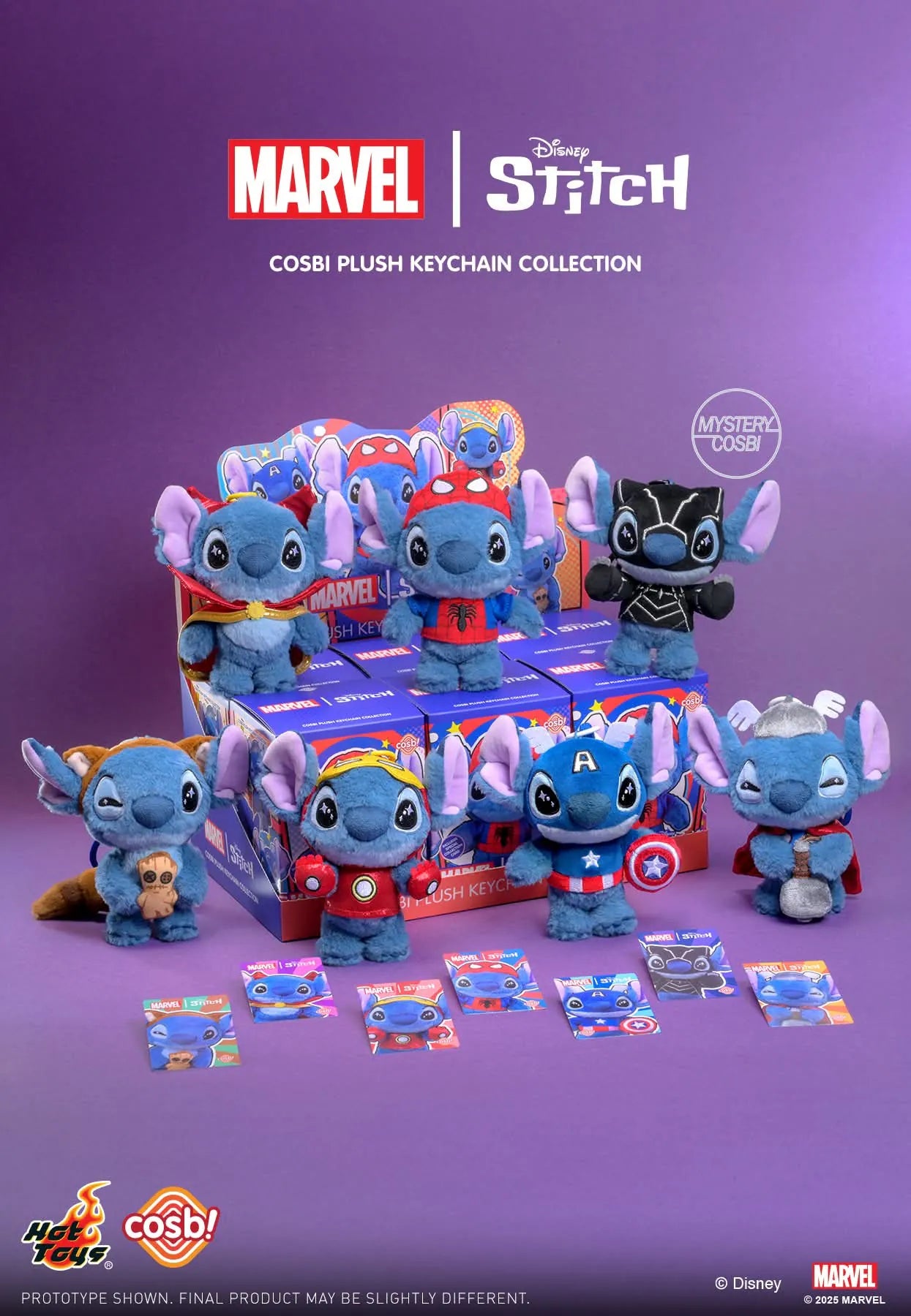 Marvel Stitch Cosbi Plush Keychain Collection