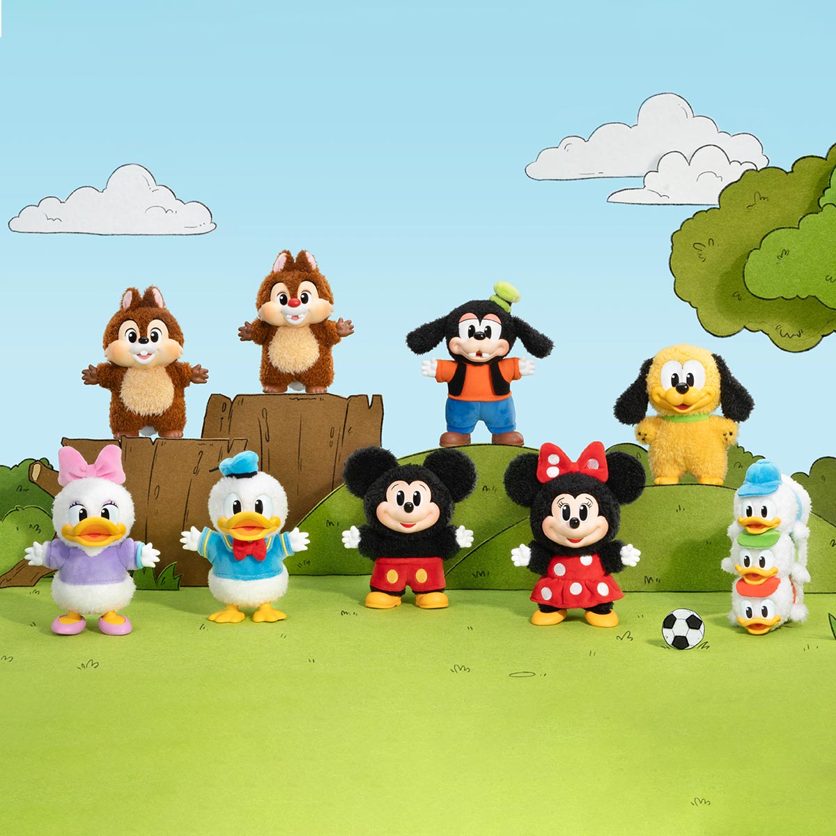 Mickey Family Cute Together Keychain Series Keychain Blindbox