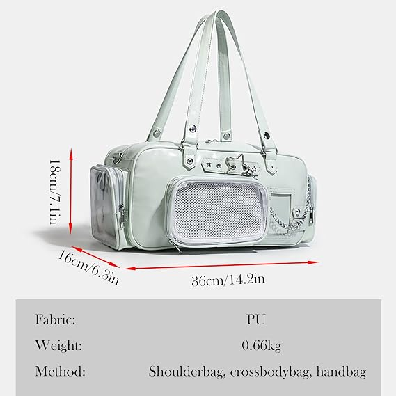 Ita Bag Kawaii Transparent Barrel/Tote Handbags