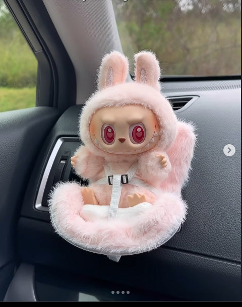 Car Seat with Clip onto Car Air Vent, Includes Seat Leg for Desktop Display