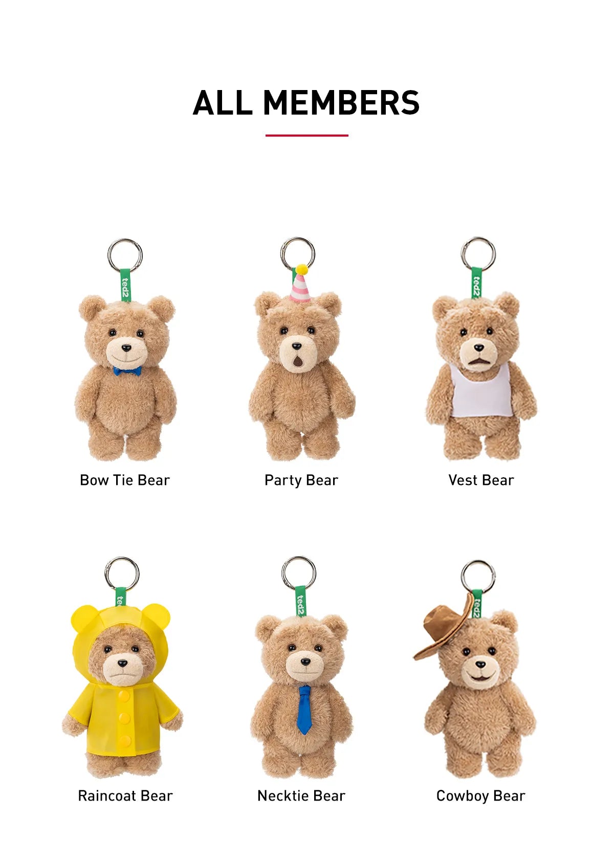 POP MART Ted2 Teddy Bear Action Plush Pendant