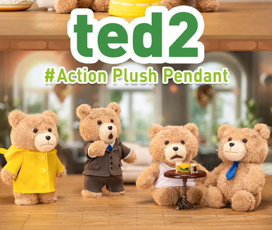 POP MART Ted2 Teddy Bear Action Plush Pendant