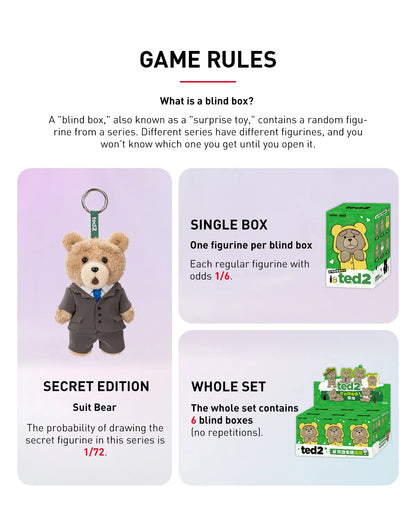 POP MART Ted2 Teddy Bear Action Plush Pendant