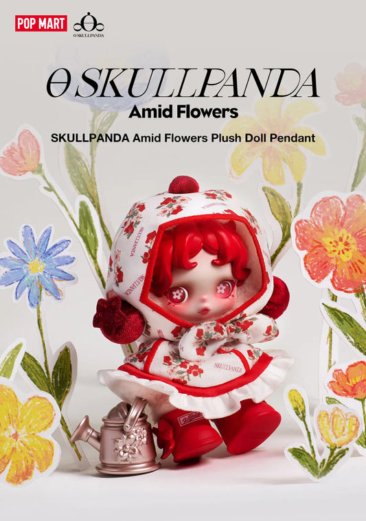 SKULLPANDA Amid Flowers Plush Doll Pendant