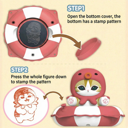 Mofusand Swimming Ring Series Stamp & Figure | Blind Box