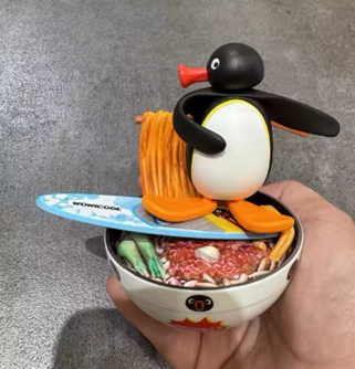 Pingu Penguin Family Fun Scene Series Gashapon Blind Box Anime Decoration Surprise Egg