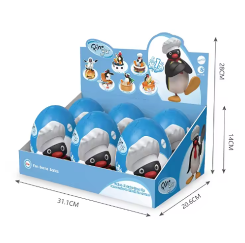 Pingu Penguin Family Fun Scene Series Gashapon Blind Box Anime Decoration Surprise Egg