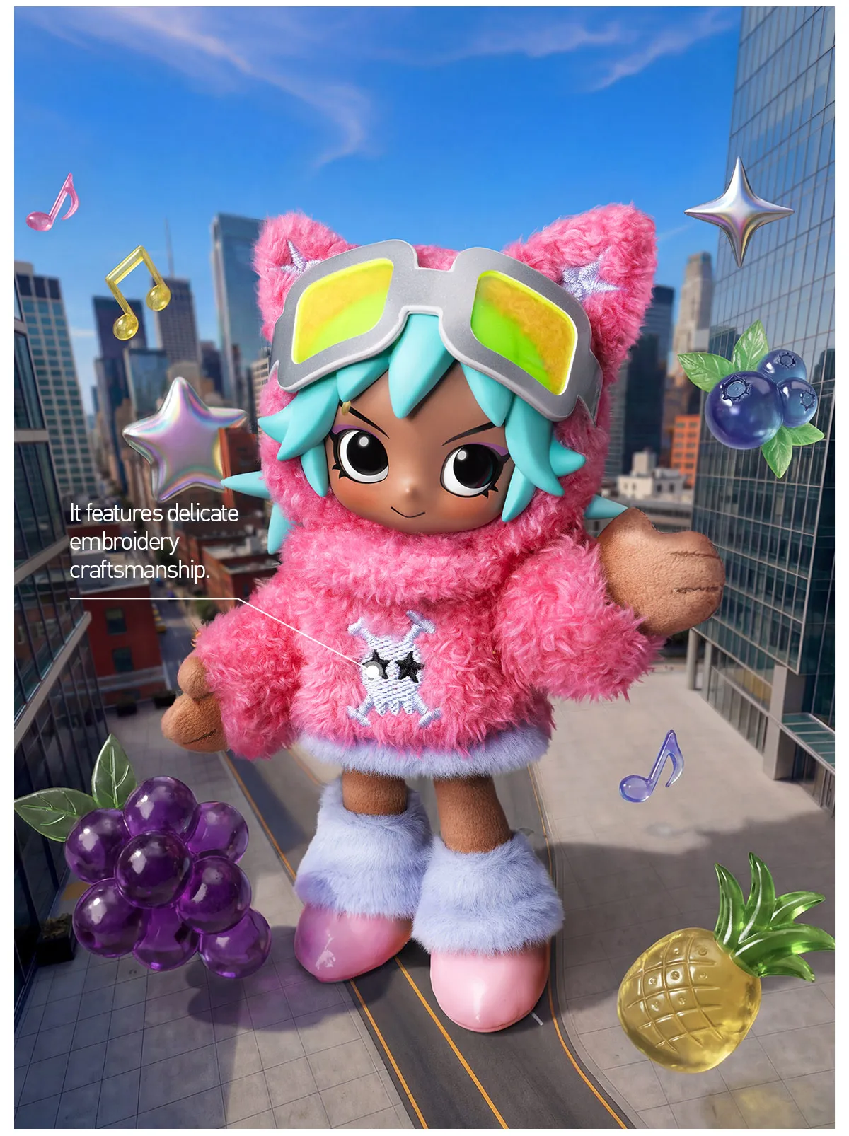 Peach Riot Fruit Punch Series Plush Doll Pendant - Frankie