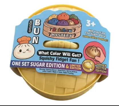 Squishy Bun Rainbow Mystery - Golden Glitter Dumpling - One Set Sugar Edition