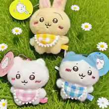 CHIIKAWA Checkered Baby Bib Plush Pendant