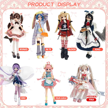 BJD Henshin Denki Street  Blind Box Movable Joint Kawaii Dress Up Doll Trendy Collectible Anime Figure