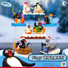 Pingu Penguin Family Miniature Scene Twist Ball Trendy Blind Box