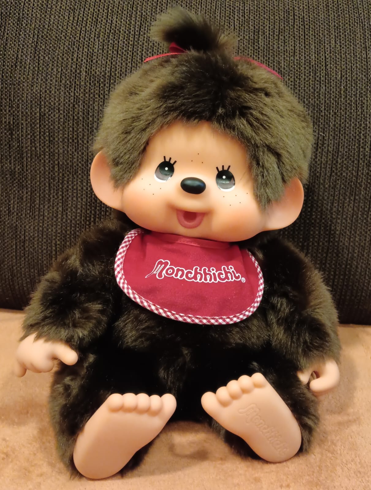 Monchhichi Classic Boy & Girl  RED Plush Doll - 17 Inch (43 cm)