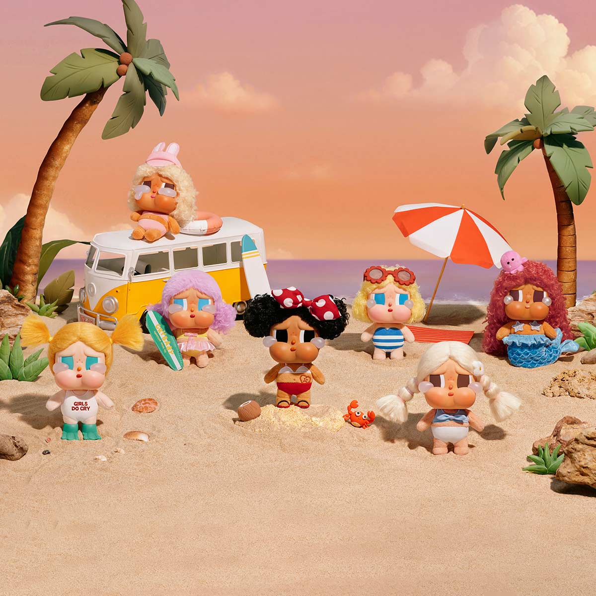 CRYBABY Vacation Mode On Series-Vinyl Plush Pendant Blind Box