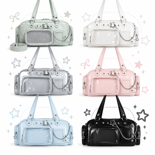 Ita Bag Star Chain Kawaii Transparent Barrel/Tote Handbags