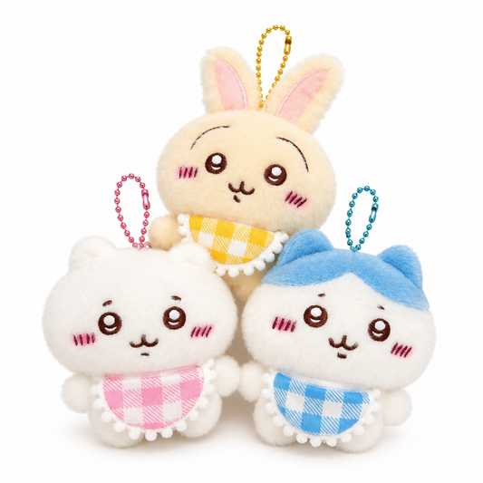 CHIIKAWA Checkered Baby Bib Plush Pendant